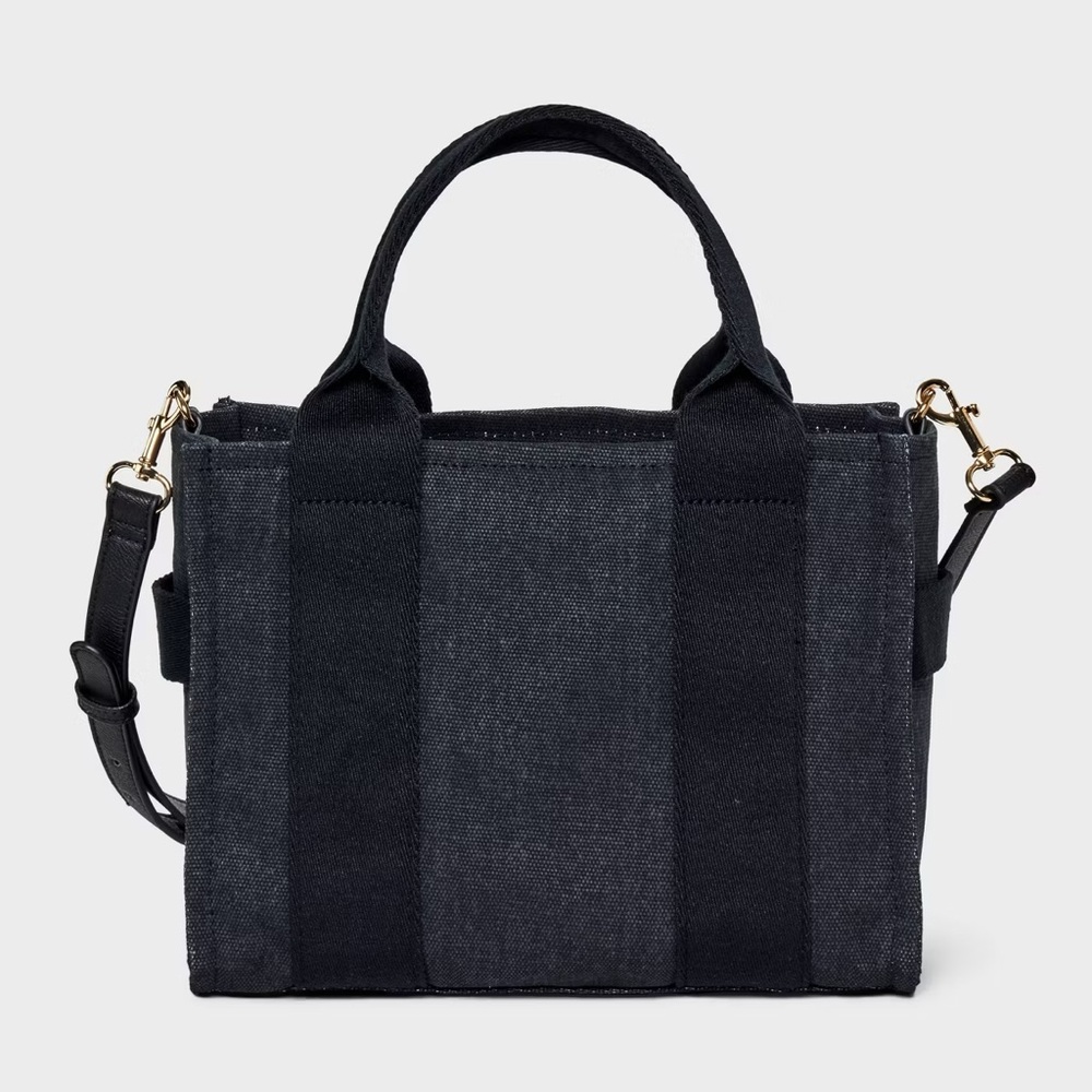 Universal Thread Mini Boxy Tote Handbag with Straps and Crossbody Strap Black